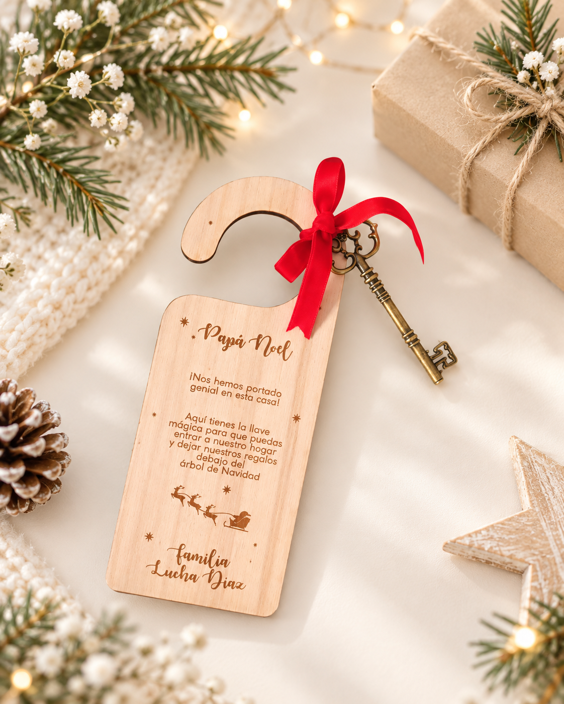 Percha llave mágica Papa Noel