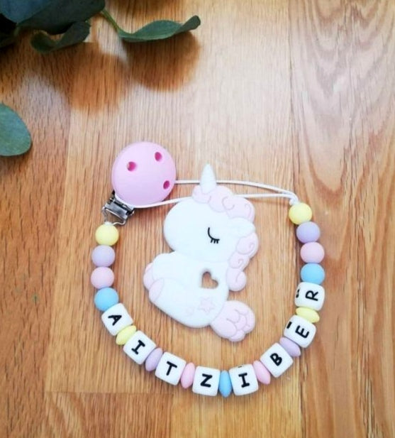 Chupetero con broche de silicona liso