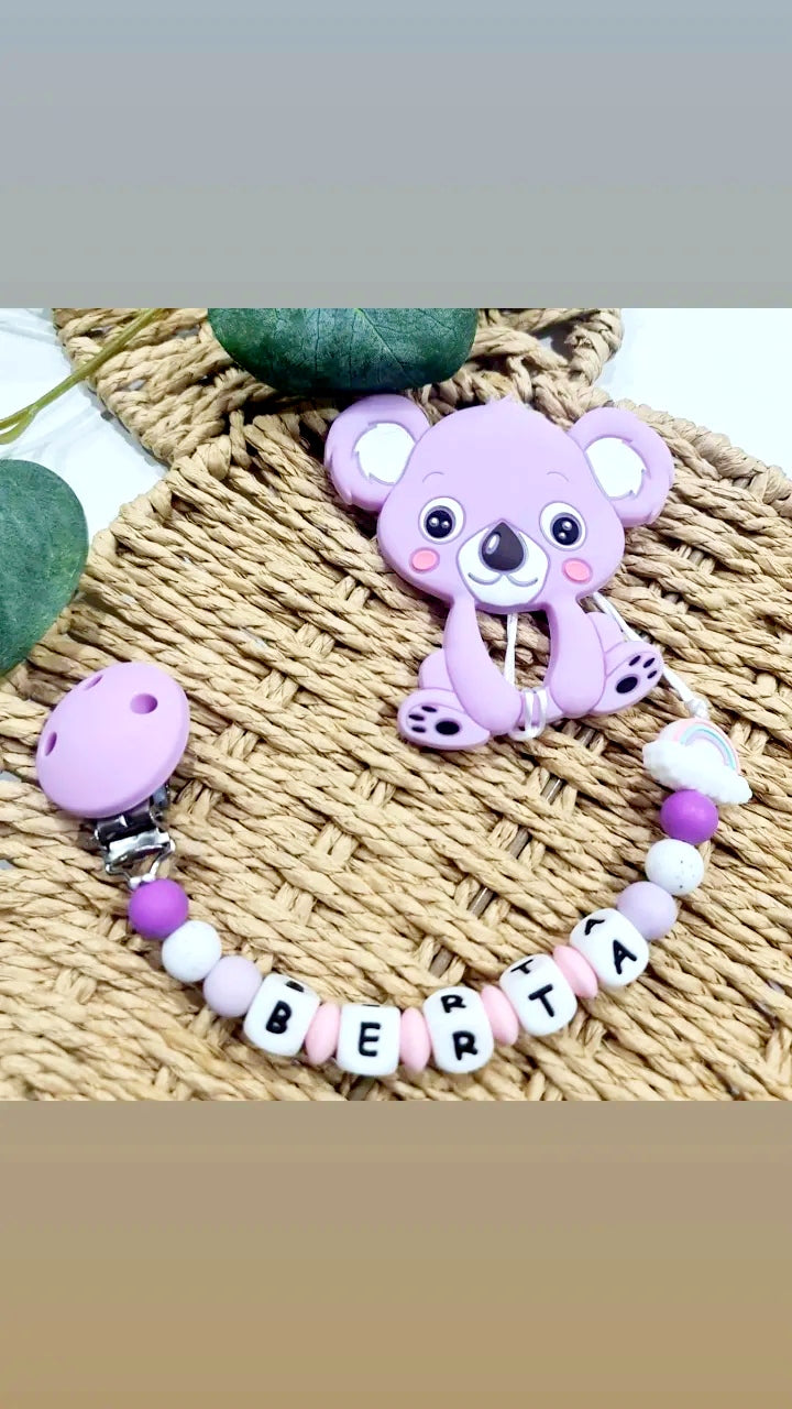 Chupetero con broche de silicona liso