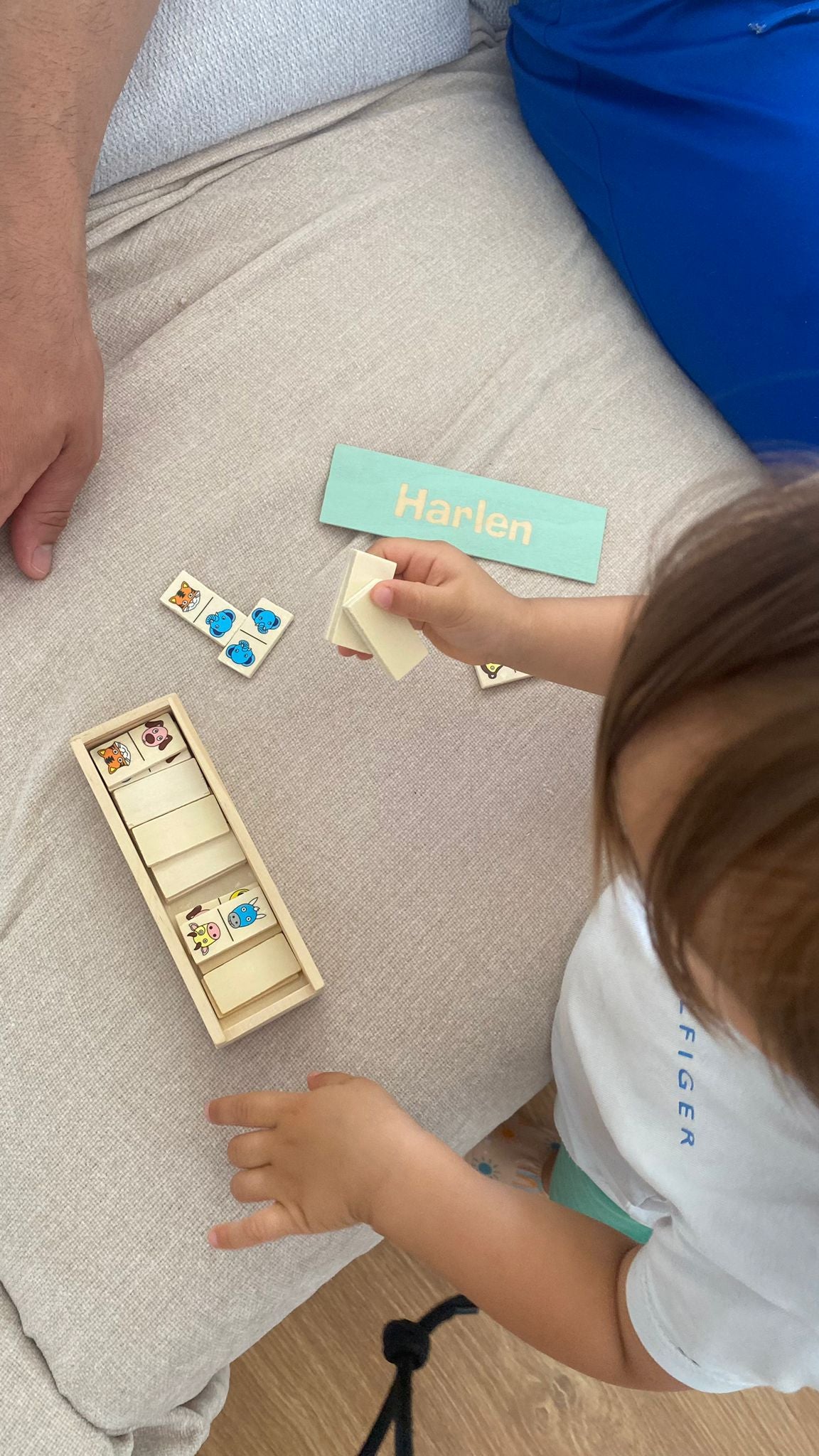 Domino animales personalizado con nombre