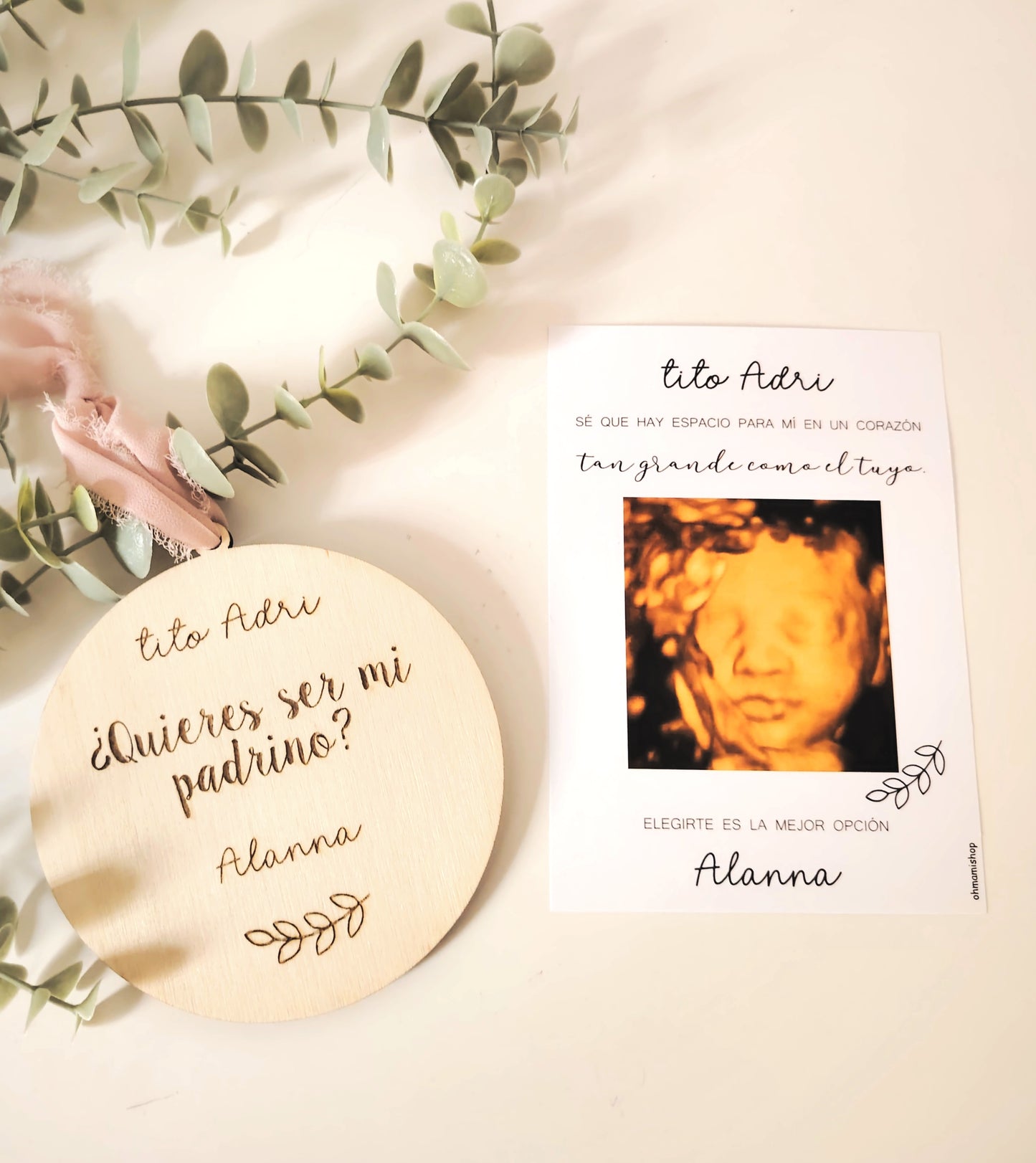 Placa para padrinos para colgar