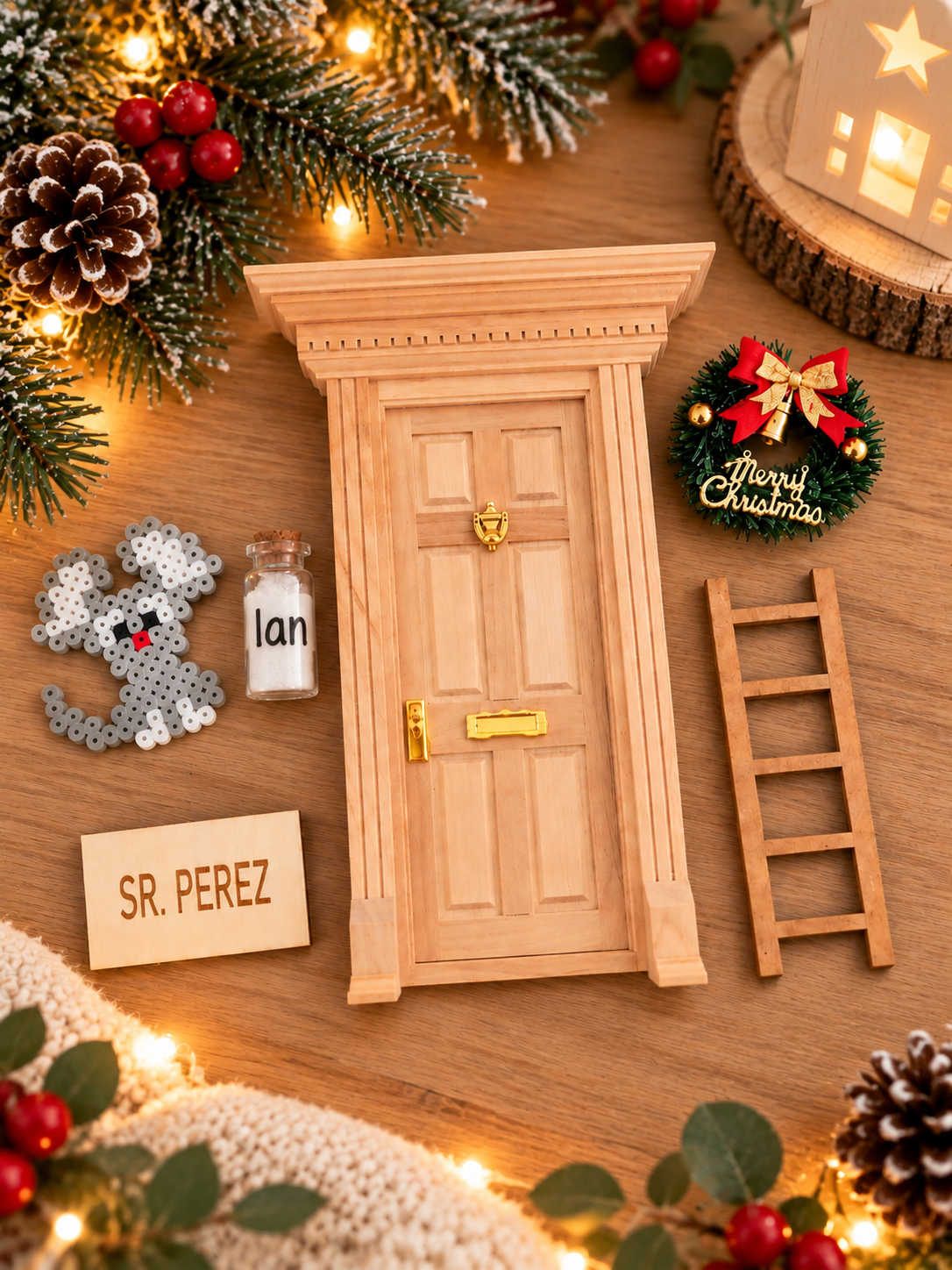 Puerta Inglesa con corona de Navidad
