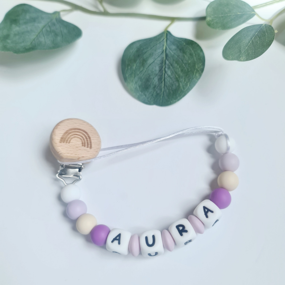 Chupeteros con clip de madera planos