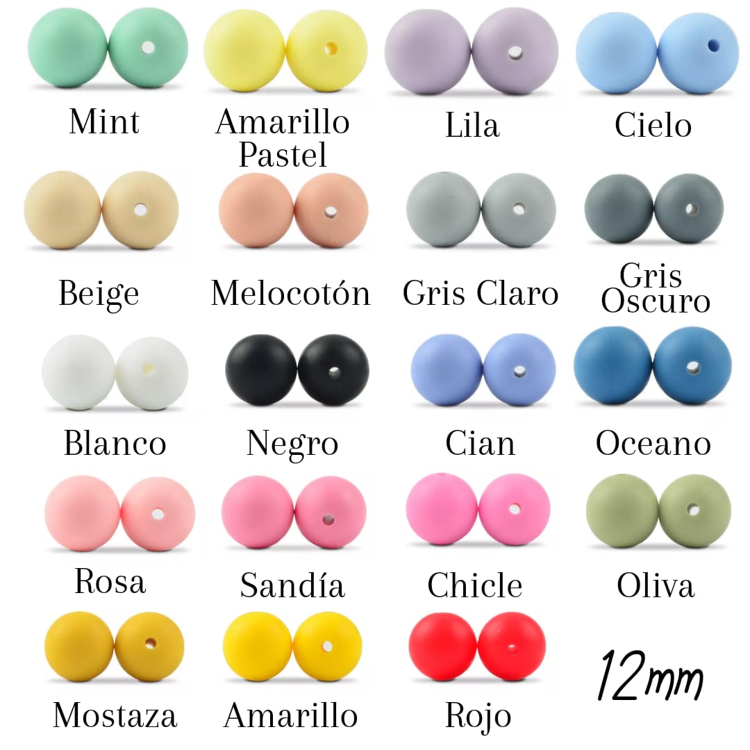 Chupetero con broche de silicona liso