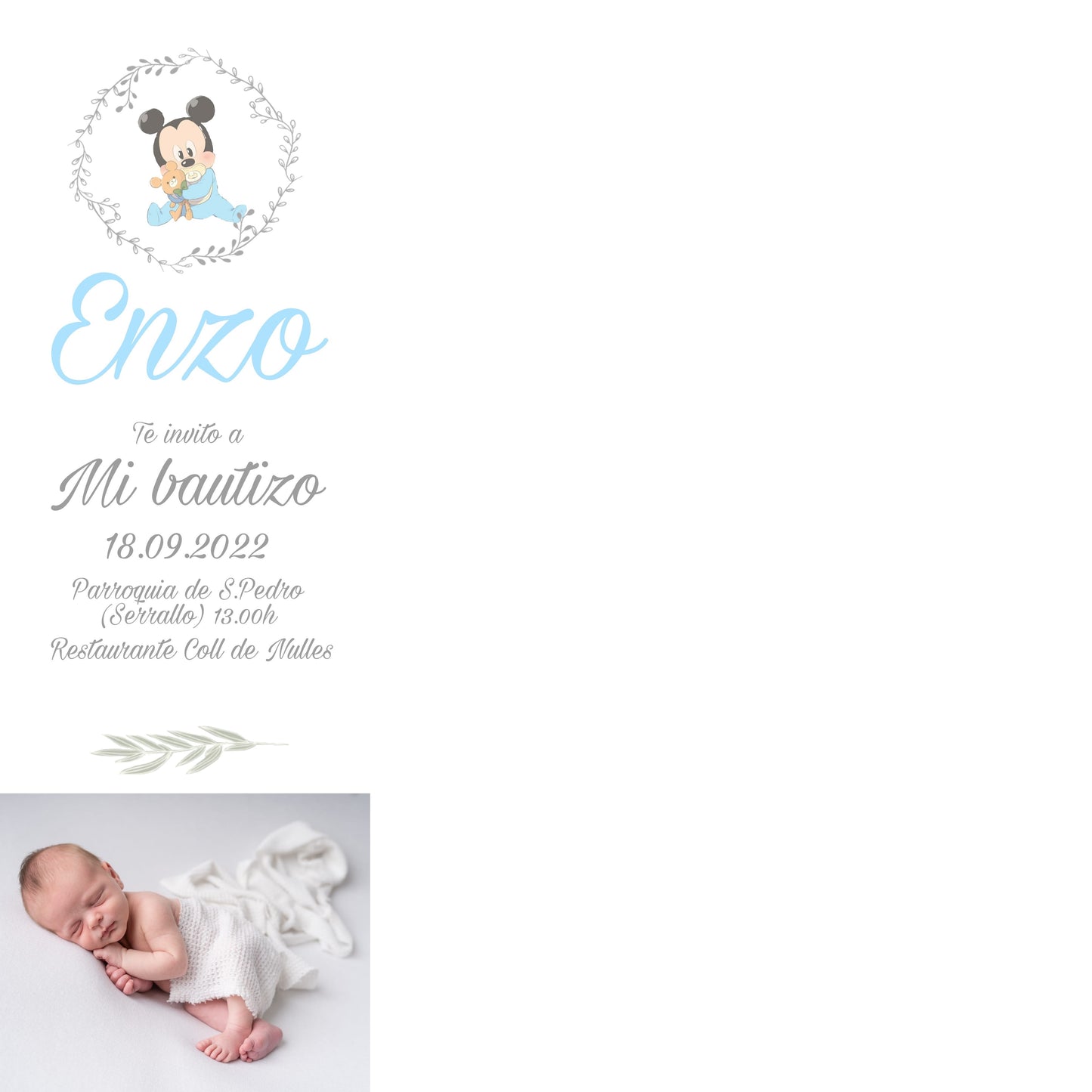 Invitación Bautizo