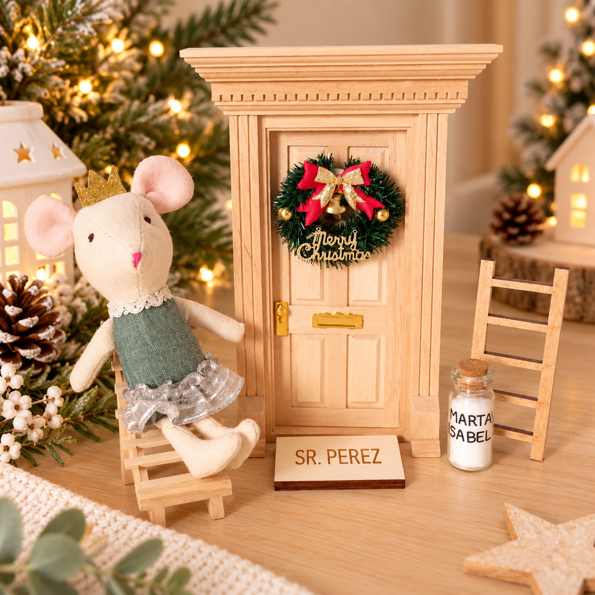 Puerta Inglesa con corona de Navidad